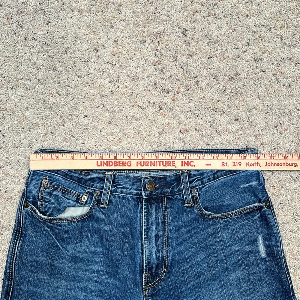 Good used condition American eagle factory distressed bootcut jeans. - Picture 3 of 11